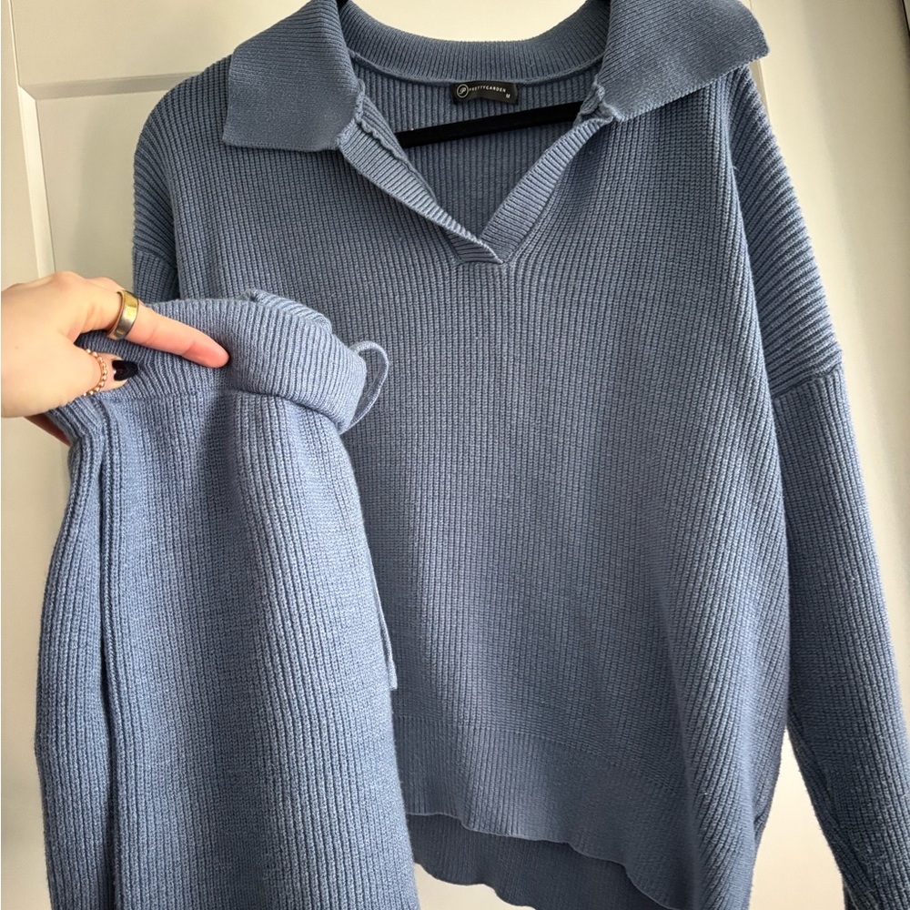 Women's Blue Sweater and Shorts SET